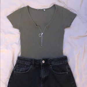 Olive green body suit